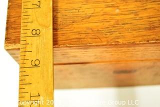 Vintage Weis Wooden File Box with Hand Written Recipe Cards. Measures 7" x 8" x 9".