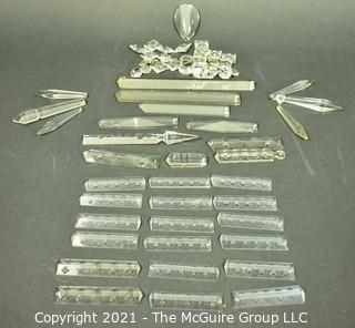 Group of Lead Crystal Etched Chandelier and Lamp Prisms.