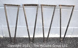 Set of  Four (4) Mid Century Modern Iron Hairpin Table Legs.  Measures 28" tall.