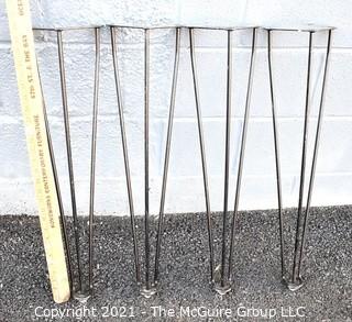 Set of  Four (4) Mid Century Modern Iron Hairpin Table Legs.  Measures 28" tall.