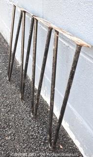 Set of  Four (4) Mid Century Modern Iron Hairpin Table Legs.  Measures 28" tall.