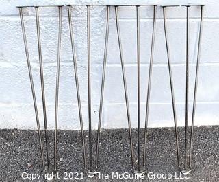 Set of  Four (4) Mid Century Modern Iron Hairpin Table Legs.  Measures 28" tall.