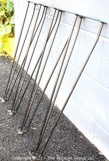 Set of  Four (4) Mid Century Modern Iron Hairpin Table Legs.  Measures 28" tall.