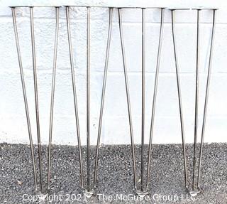 Set of  Four (4) Mid Century Modern Iron Hairpin Table Legs.  Measures 28" tall.