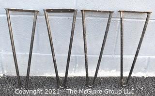 Set of  Four (4) Mid Century Modern Iron Hairpin Table Legs.  Measures 28" tall.