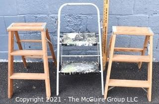 Three Folding Step Stools. 