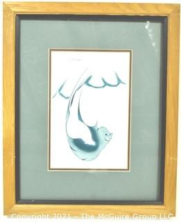 Framed Under Glass Lithograph Print "Eternal Conflict" Signed by Artist Garnet Tobacco. Measures 13" x 16".