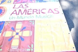 Large Vinyl Banner From Las Américas: Un Mundo Musical | Smithsonian Folklife Festival.   Measures 92" x 121"