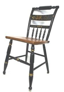 Hitchcock Black and Gilt Stenciled Dining Chair.