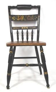 Hitchcock Black and Gilt Stenciled Dining Chair.