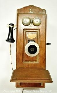 Swedish Antique Hercules Hand Crank Wall Telephone. {Note: Description Altered 10.14.2021 @ 6:46pm ET}