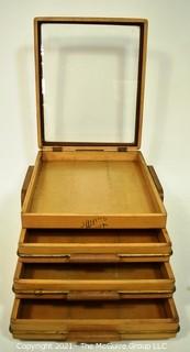 Vintage Wooden Swank Cufflink Display Case with Drawers.