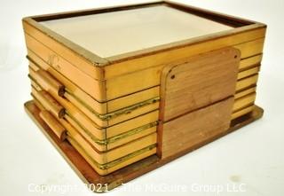 Vintage Wooden Swank Cufflink Display Case with Drawers.