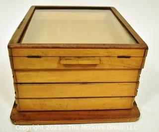 Vintage Wooden Swank Cufflink Display Case with Drawers.