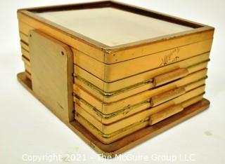 Vintage Wooden Swank Cufflink Display Case with Drawers.