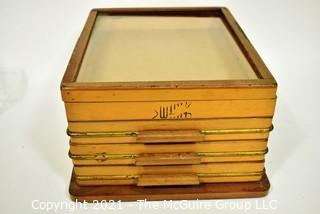 Vintage Wooden Swank Cufflink Display Case with Drawers.