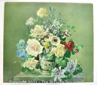 Oil on Canvas Giclee of Flowers in Vase Still Life Signed by Artist, Harold Clayton.  Measures 22" x 25" (Note: Description Altered 10/12/21 @ 4:42pm ET)