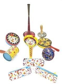 Group of Vintage Tin Party Noisemakers. 