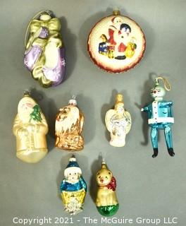 Hand Painted Mercury Glass Christmas Ornaments.  One Waterford. .