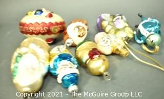 Hand Painted Mercury Glass Christmas Ornaments.  One Waterford. .