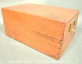 Industrial Wooden Library Card Drawer File Box.  Made by Globe.  Measures 8" x 10" x 16"