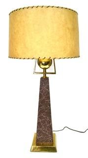 Vintage Mid Century Modern Table Lamp Made by Rembrandt Masterpieces Lamp Company with Shade. 