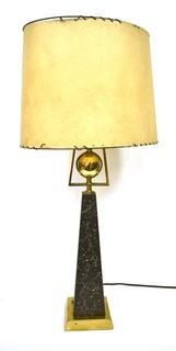 Vintage Mid Century Modern Table Lamp Made by Rembrandt Masterpieces Lamp Company with Shade.  Rembrandt Sticker has come off. 