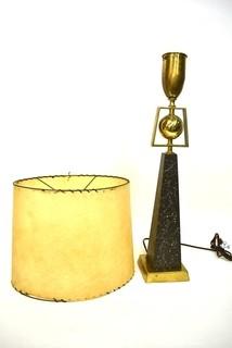 Vintage Mid Century Modern Table Lamp Made by Rembrandt Masterpieces Lamp Company with Shade.  Rembrandt Sticker has come off. 