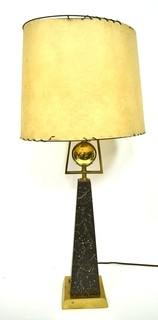 Vintage Mid Century Modern Table Lamp Made by Rembrandt Masterpieces Lamp Company with Shade.  Rembrandt Sticker has come off. 