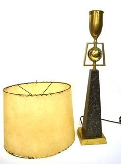 Vintage Mid Century Modern Table Lamp Made by Rembrandt Masterpieces Lamp Company with Shade.  Rembrandt Sticker has come off. 