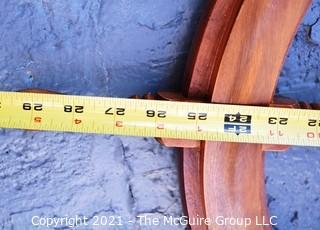 Authentic Six Spoke Ship's Wheel with Brass Hub.  Heavy.  Measures 29" in diameter.