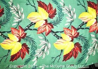 Vintage Mid Century Art Deco Designed Barkcloth Fabric in Bird of Paradise Flower Design.  Measures 3 3/4 yard x 48" wide.