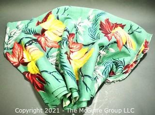 Vintage Mid Century Art Deco Designed Barkcloth Fabric in Bird of Paradise Flower Design.  Measures 3 3/4 yard x 48" wide.