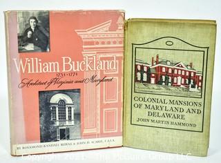 (2) Hard Cover books on Architecture in Colonial Virginia, Maryland and Delaware 