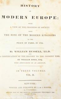 (2) Leather Bound Volumes of "Modern Europe" circa 1832