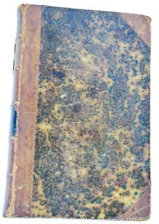 Leather Bound Book titled "The Works of Rev. Sydney Smith", circa 1850's. Marbled Cover