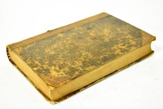 Leather Bound Book titled "The Works of Rev. Sydney Smith", circa 1850's. Marbled Cover