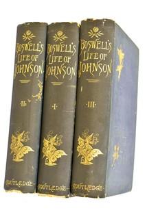 The Life of Samuel Johnson by James Boswell (3 Volume Set) published by Routledge. c 1865