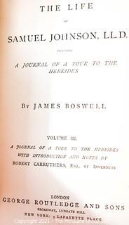 The Life of Samuel Johnson by James Boswell (3 Volume Set) published by Routledge. c 1865