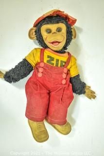 Vintage Zip "Zippy" The Monkey From The Howdy Doody Show Made By Rushton Company. Meaures 20" tall.  