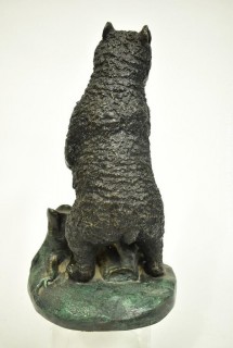 Standing Cast Bronze Grizzley Bear Statue Signed by Artist CAN.  Measures 14"T x 8"W {Note: Description Altered 10.14.2021 @ 6:46pm ET}