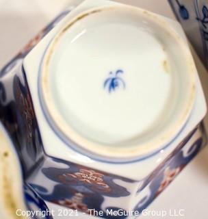 Four (4) Blue and White Hand Painted Porcelain Decorative Items From Thailand and China. {Note: Description Altered 10.14.2021 @ 6:46pm ET} 