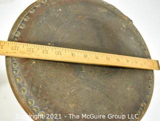 Primitive Stool with Cast Iron Swivel Base. 12" tall.
