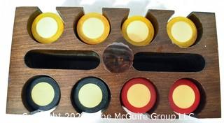 Bakelite Poker Chips in Wood Case. 
