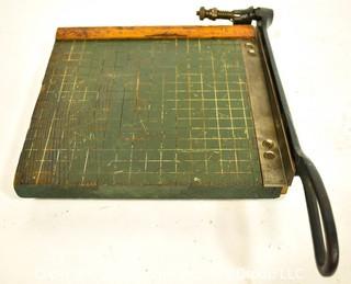 Small/Miniature Milton Bradley Dandy Paper Cutter Guillotine Style, circa 1914 {Note: Description Altered 10.14.2021 @ 6:46pm ET}