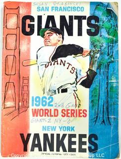 1962 Vintage New York Yankees - San Francisco Giants World Series Program. Baseball Sports