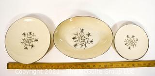 Nine (9) pieces of Vintage Lenox "Princess" Porcelain China with Platinum Edge. 