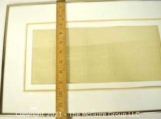 Framed Under Glass Original "Embossing as on Illuminated Manuscript" 1978 Signed by Sheila Waters.  Measures 12"  x 20".