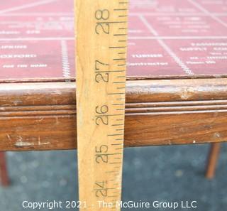 Vintage Wooden Folding Table with Advertising From Oxford, Pennsylvania. Measures 30" square x 27" tall