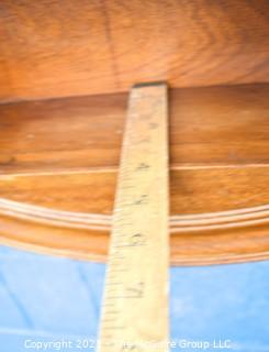 Vintage Round Wood Wall Display Shelf.  Measures 25" in diameter and 6" deep.